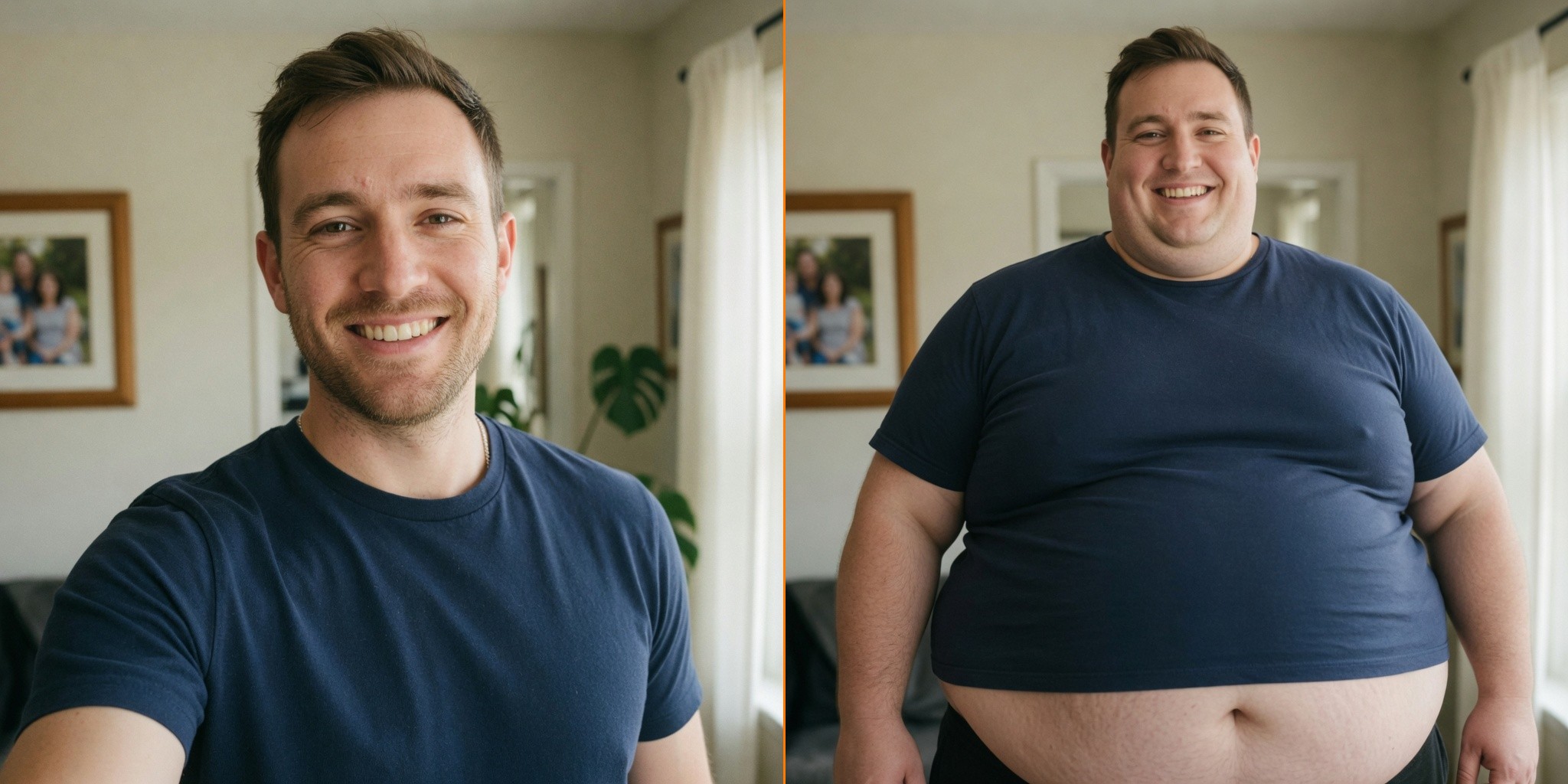 Funny fat filter before and after example from chonk.me